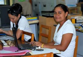 Emily working with youths
